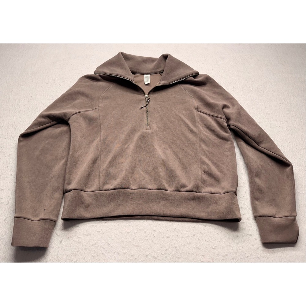 Spanx AirEssentials Half Zip Pullover Sweatshirt Taupe Brown Size Medium